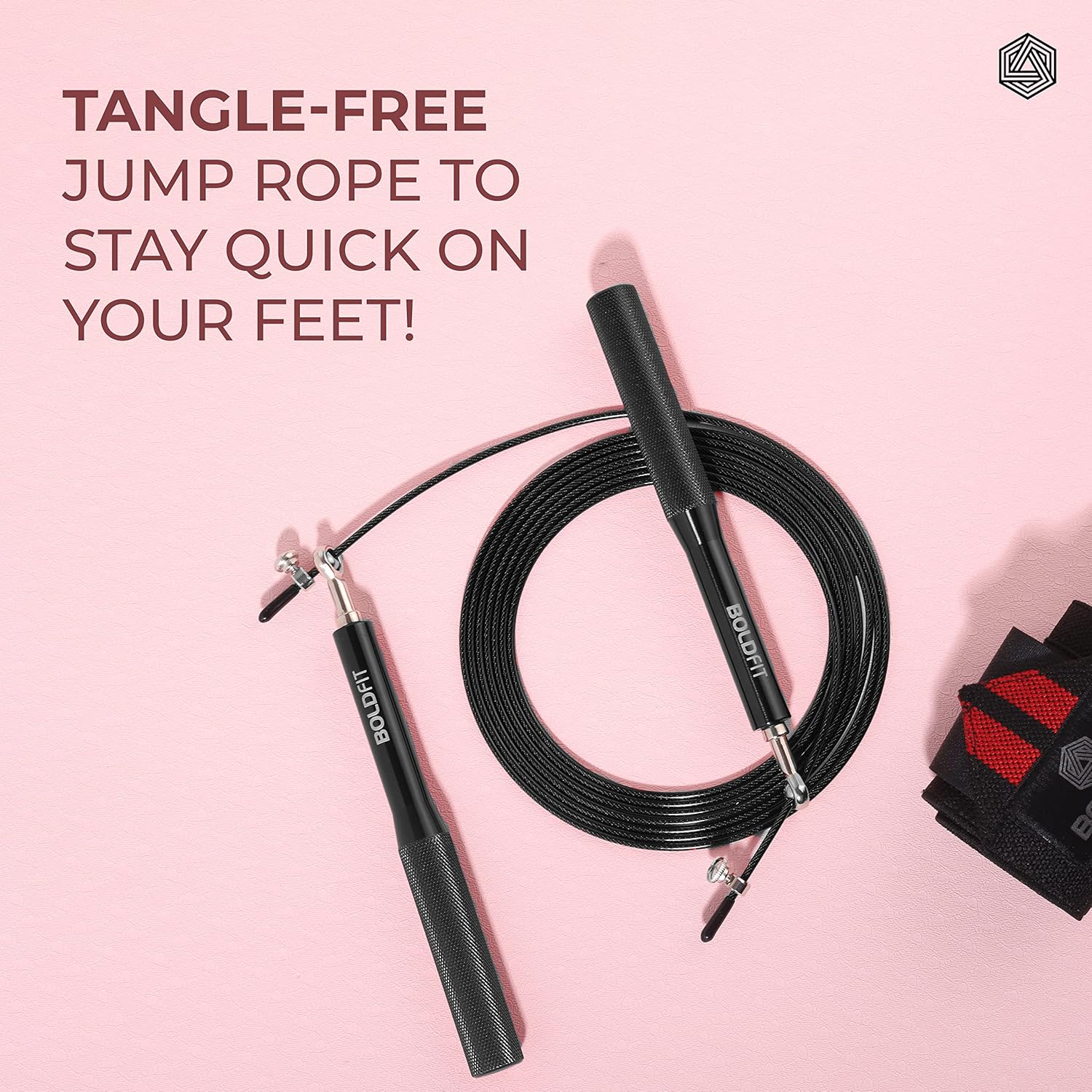 Boldfit Aluminium Skipping Rope for Men and Women Jumping Rope With Adjustable Height Speed Skipping Rope for Exercise, Gym, Sports Fitness Adjustable Jump Rope for Skipping Skip Rope - Black - Image 5