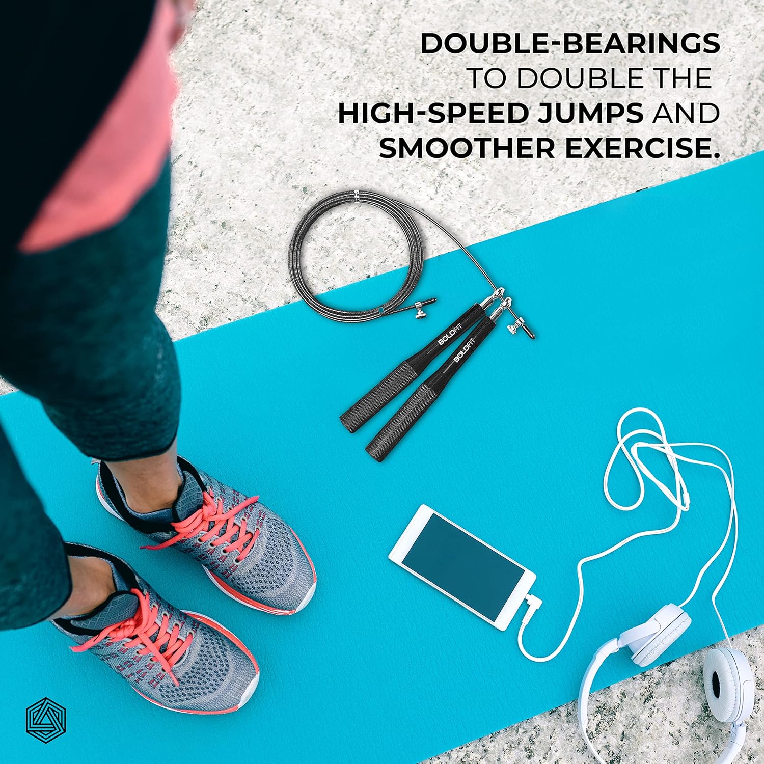 Boldfit Aluminium Skipping Rope for Men and Women Jumping Rope With Adjustable Height Speed Skipping Rope for Exercise, Gym, Sports Fitness Adjustable Jump Rope for Skipping Skip Rope - Black - Image 2